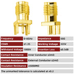 5Pcs SMA Female Jack Male Plug 1.6mm Adapter Solder Edge PCB Straight Angle Mount RF Copper Connector Plug Socket