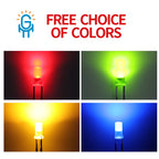 1000PCS 3mm High Flat Top Color Long Feet Red Green Blue Yellow Direct Plug Light-emitting Diode DIP LED