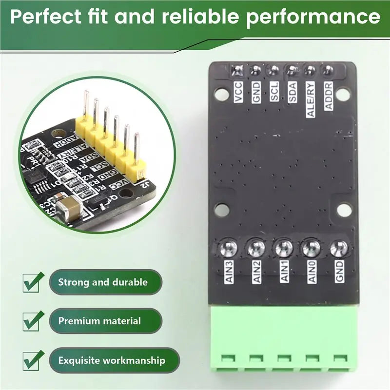 For ADS1115 4-Channel 16-Bit High Accuracy ADC Converter Module, Programmable Gain Amplifier, For I2C Interface