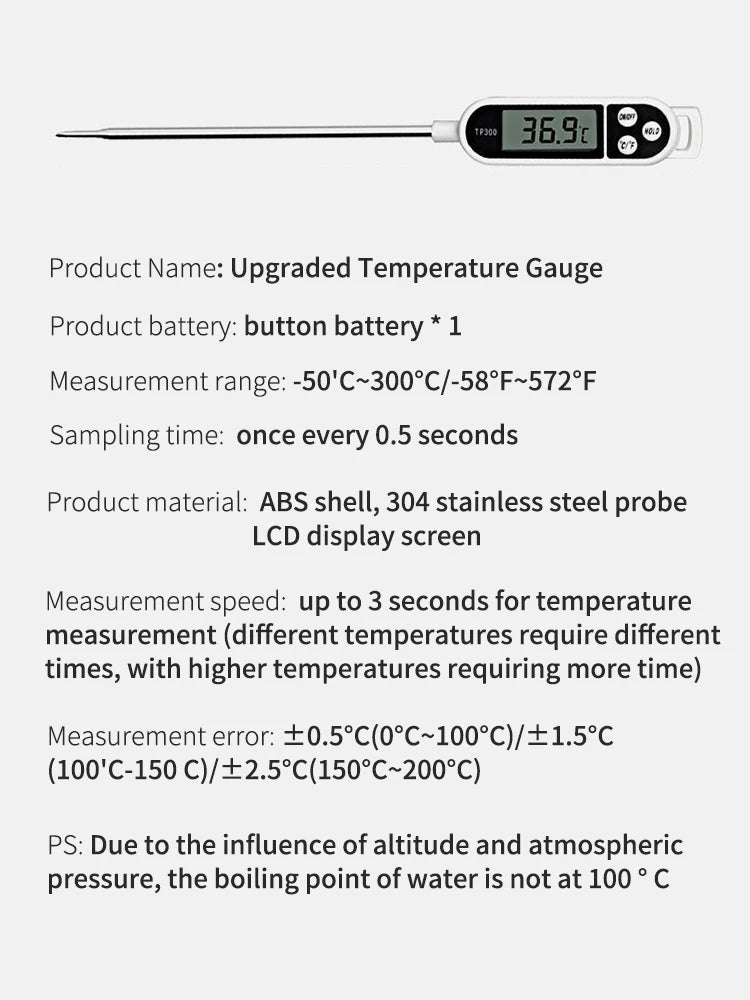 Stainless steel probe cooking food, barbecue stove, water, milk, oil, liquid meat, digital kitchen thermometer kitchen tools