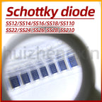 50PCS SS12 SS14 SS16 SS18 SS110 SS22 SS24 SS26 SS28 SS210 1A 2A Schottky diode SMA/DO-214AC