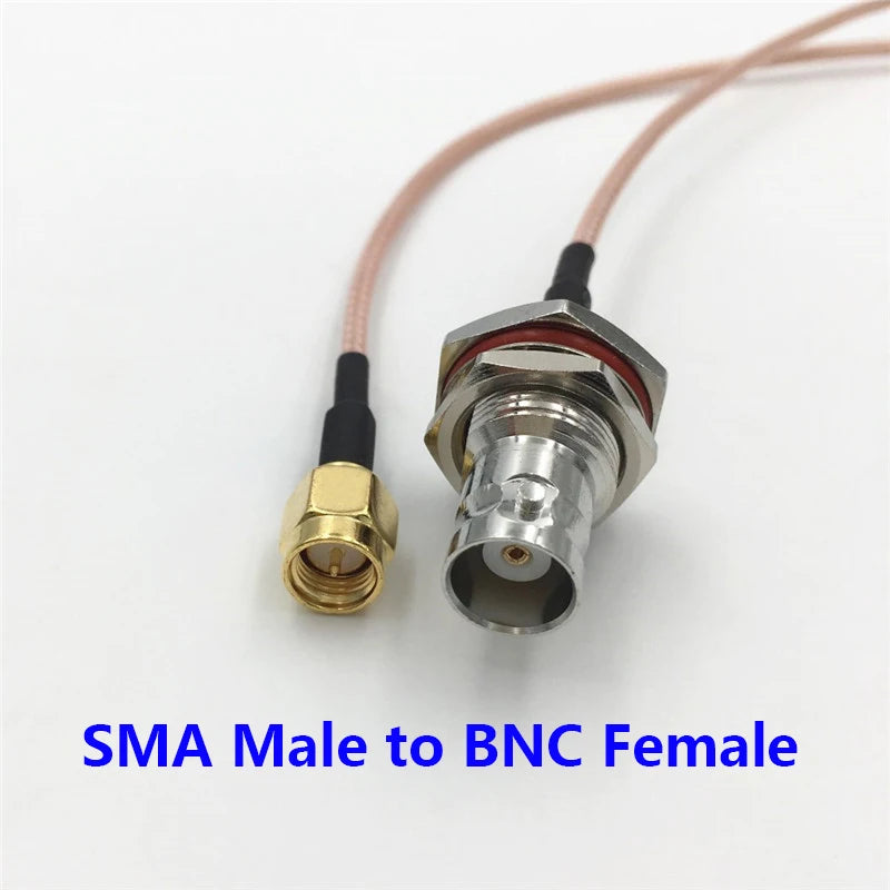 1Pcs SMA / RP-SMA Male / Female Plug to BNC Female with Nut Bulkhead Jack Extend RG316 RF Coaxial Cable Connector 10cm to 2M