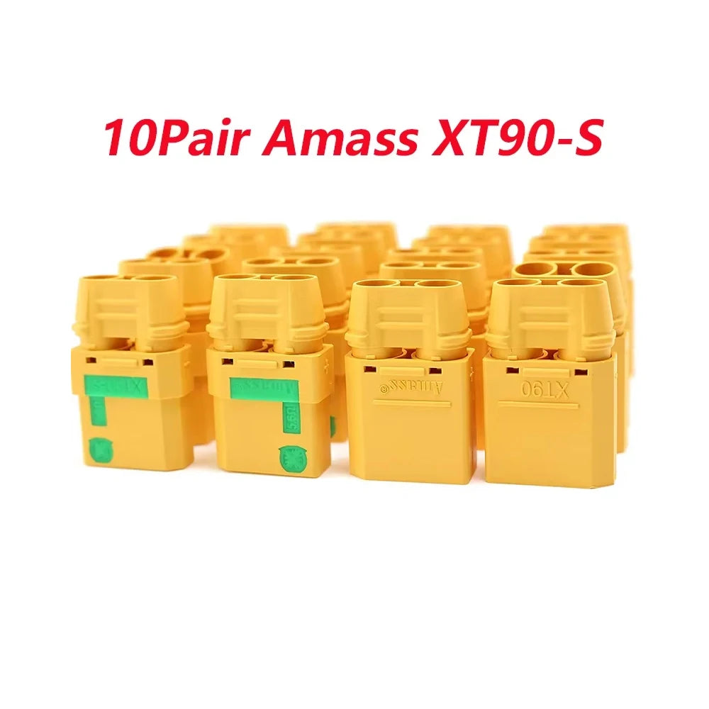 10 Pairs Amass XT90S XT90-S XT90 Connector Anti-Spark Male Female Connector for Battery, ESC and Charger Lead