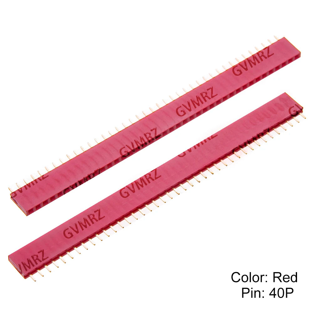 10PCS 40Pin Black White Red 2.54mm Single Double Row Straight Male Female Pin Header Connector Strip For PBC Ard Yellow Blue