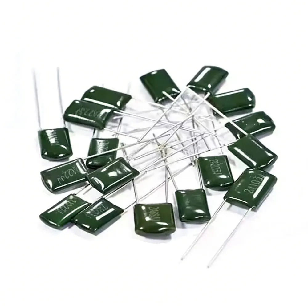 50pcs 100V Polyester film capacitor 220PF 470PF 1nF 2.2nF 10nF 100nF 2A471 2A102 2A152 2A222 2A392 2A332 2A472 2A103 2A473 2A104