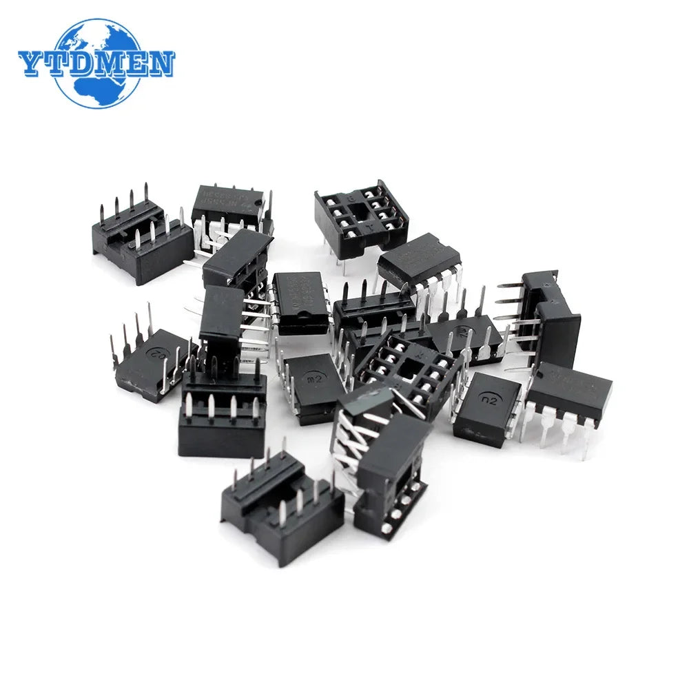 20PCS NE555 NE555P IC 555 Timer Programming Oscillator Chip & 8 Pin DIP Sockets Kit (10 Each)