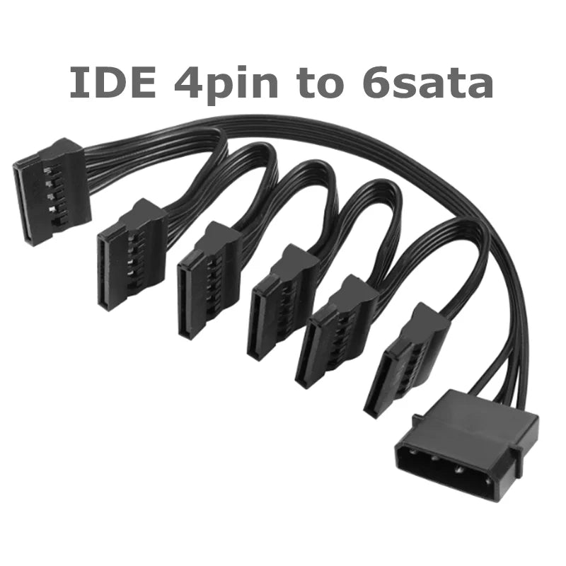 Molex 4 Pin Male to SATA Female Power Supply Cable,15 Pin SATA Power Splitter Converter Adapter Cable Hard Drive HDD SSD Cable