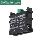 Waterproof Button Switch Momentary Self Reset Self Locking Flat Round Head 22mm Power Push Button Switch 10A 1NO 1NC Red Green