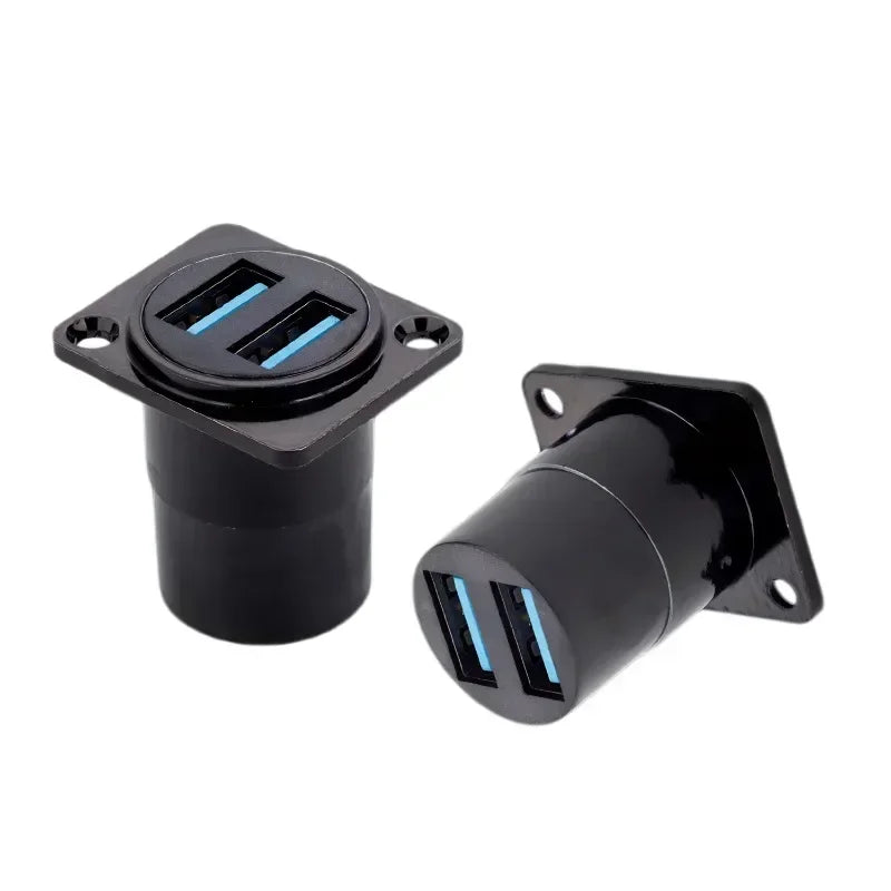 1pc Metal Round/D Type Module RJ45 CAT6&USB 2.0/3.0&Type C&HDMI-Jack Socket Through Network Panel Mounting Electronic Connector