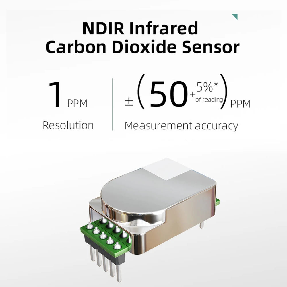 3 in 1 Air Quality Meter CO2 Temp Humidity Tester LCD Screen NDIR Sensor Carbon Dioxide Monoxide Detector with Voice Alarm