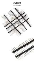 10Pcs 2.54mm Pin Header Single Row Straight Copper Needle Gold Plating 1 * 40Pin 1X40P Length 11.4/13/15/17/19/ 21/23/25/30/40mm