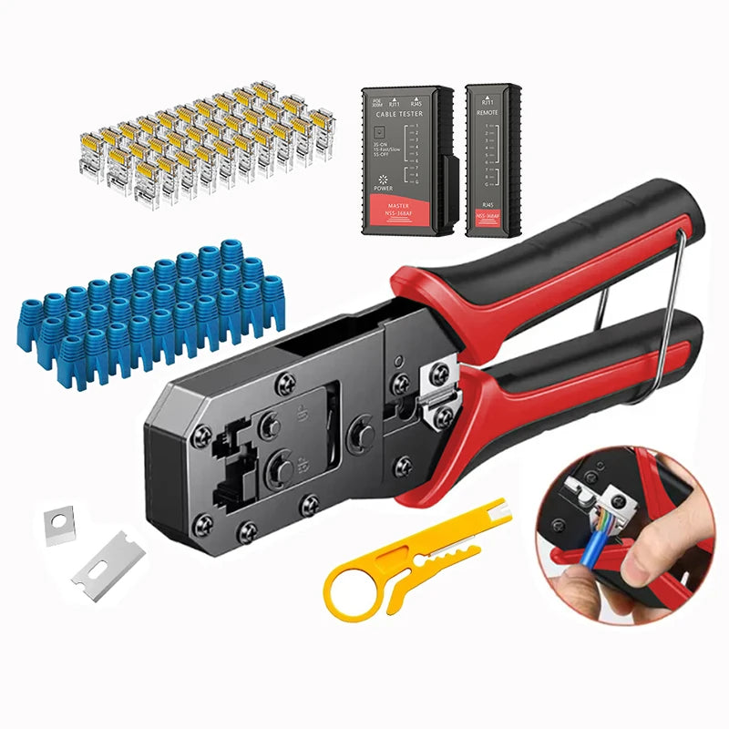 RJ45 Crimping Tool Ethernet Network LAN Cable Crimper Cutter Stripper Plier 8P RJ45 6P RJ12 RJ11 for Modular Connector