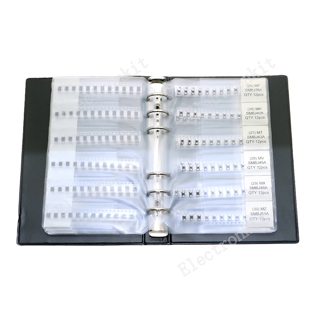 564Pcs 47Value one/Two Way TVS Diode Assorted kit SMBJ5.0A - SMBJ188A mix Sample Book