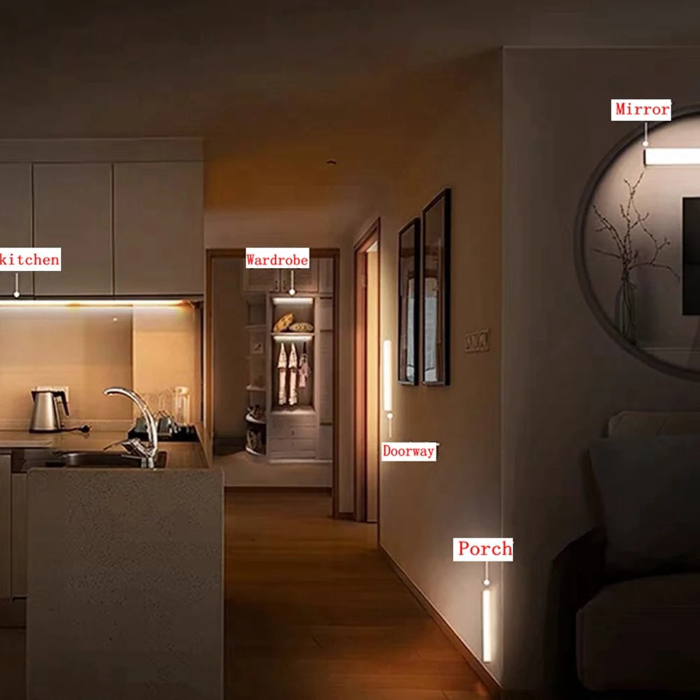 New Cabinet Light, Wireless Motion Sensor LED Light , Rechargeable Magnetic Night Light For Hallway, Kitchen, Wardrobe