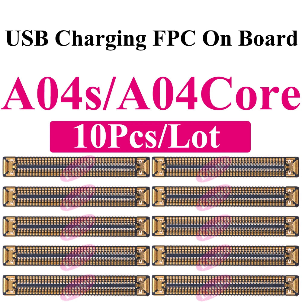 10Pcs Charging FPC Connector On Board For Samsung Galaxy A04s A14 A24 A34 A54 A05s A15 A25 A33 A35 Mainboard Flex Cable Plug