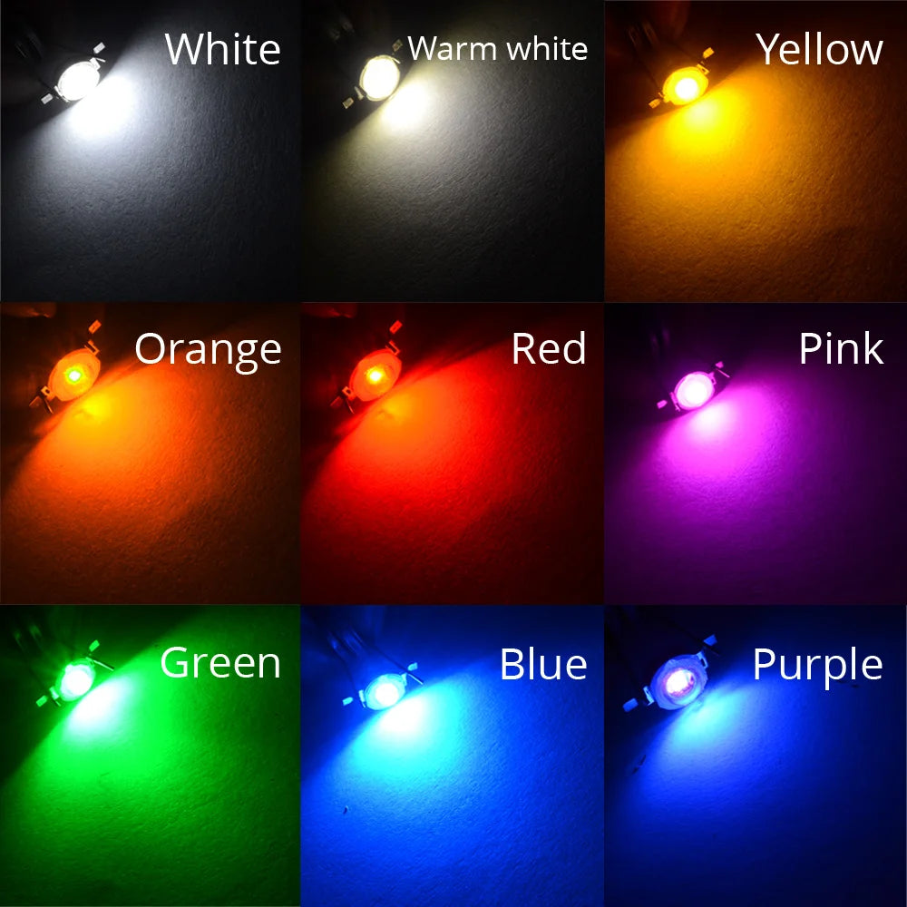 10pcs 3W High Power LED Chip Lamp Bulb 110-120LM Bead Line Emitter Diode White Red Green Blue Yellow DIY Led Light Decoration