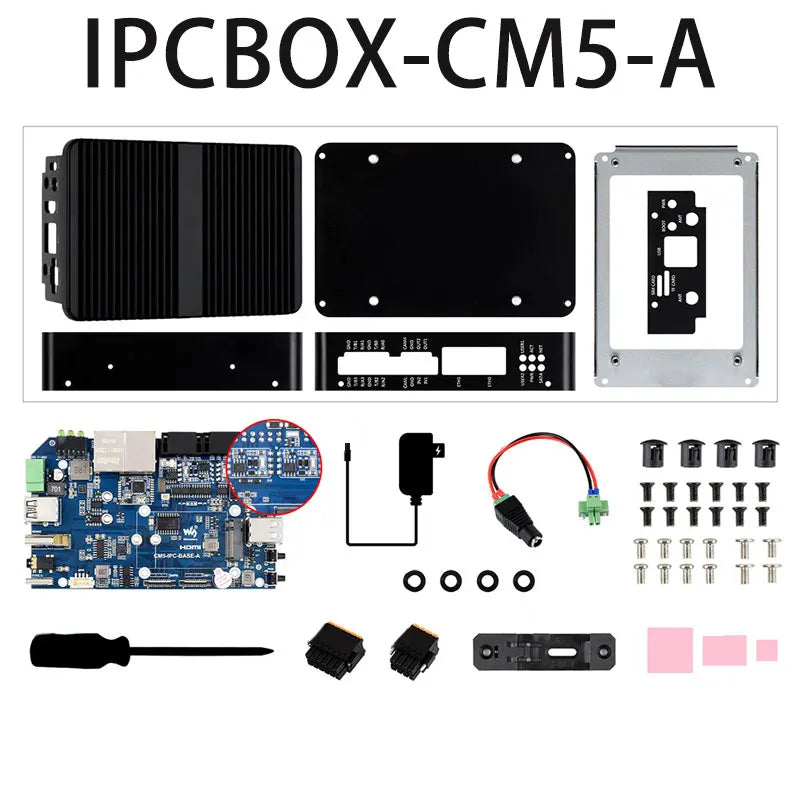 Raspberry Pi CM5 Gigabit 2.5G Dual Ethernet Port Industrial Computer with RJ45 4K Output