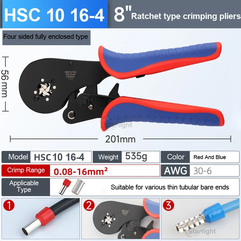 HSC8 6-4A 6-6A VE TE Pliers Self-Adjusting Crimping  Electrical Wire Ferrule Pin Terminal Connectors Crimping Tool Hand pliers