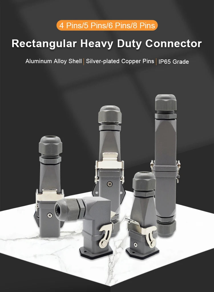 HA Heavy Duty Connector Kit 4/5/6/8 Core Pins Male&Female Insert Plug HDC-HA Rectangular Waterproof Industrial Aviation Socket