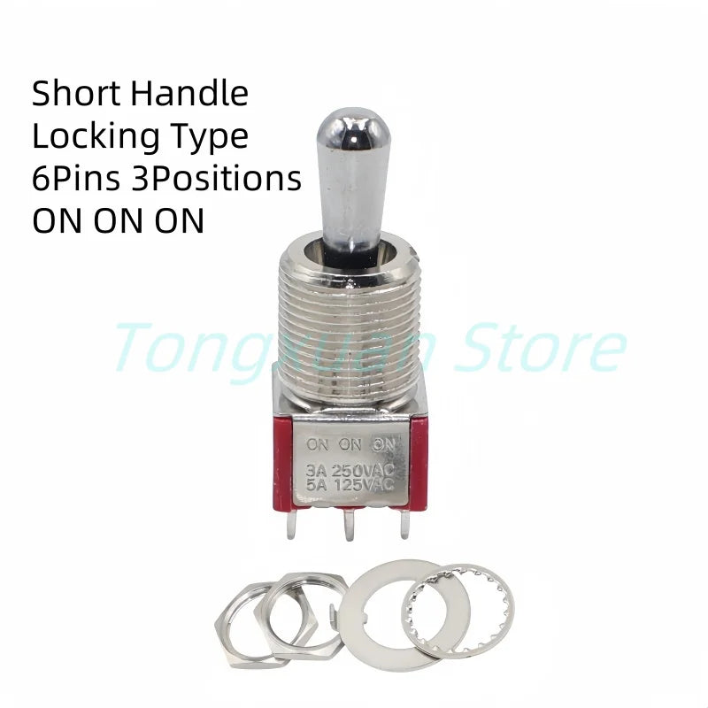 1pc SH T8013-Z1 12mm ON-OFF-ON SPDT DPDT 3/6/12PinS 2/3Position Maintained Toggle Switch Large Long Handle 3A 250VAC/5A 125VAC