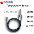 1PCS SHT40 SHT30 SHT20 SHTC3 Digital Temperature Sensor Stainless Steel Probe with G 1/2 Thread I2C IIC Interface