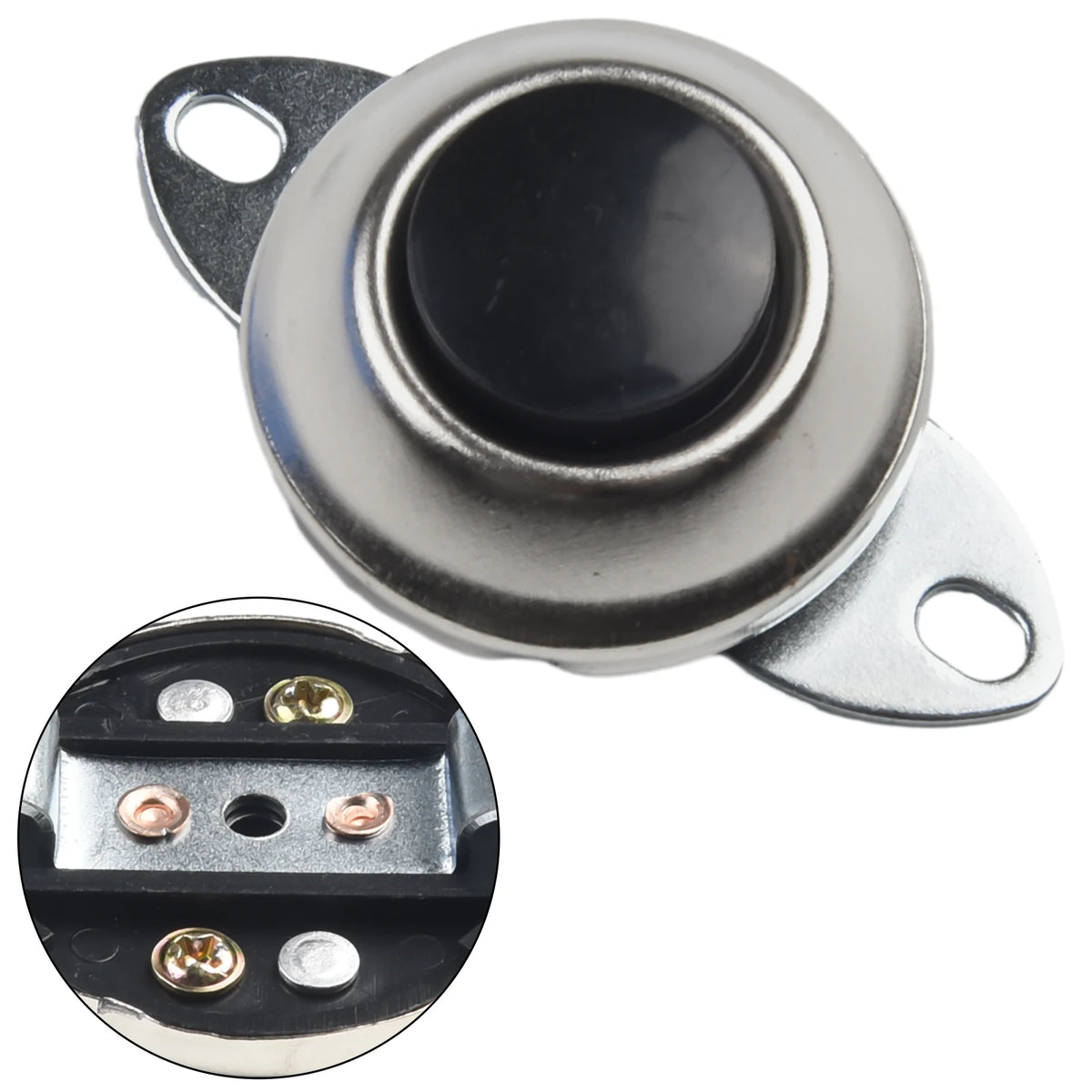 12V Switch Push Button Waterproof Metal Car Boat Track Horn Engine Start Starter 2 Holes 500v DC 100 MOhm Mi Universal