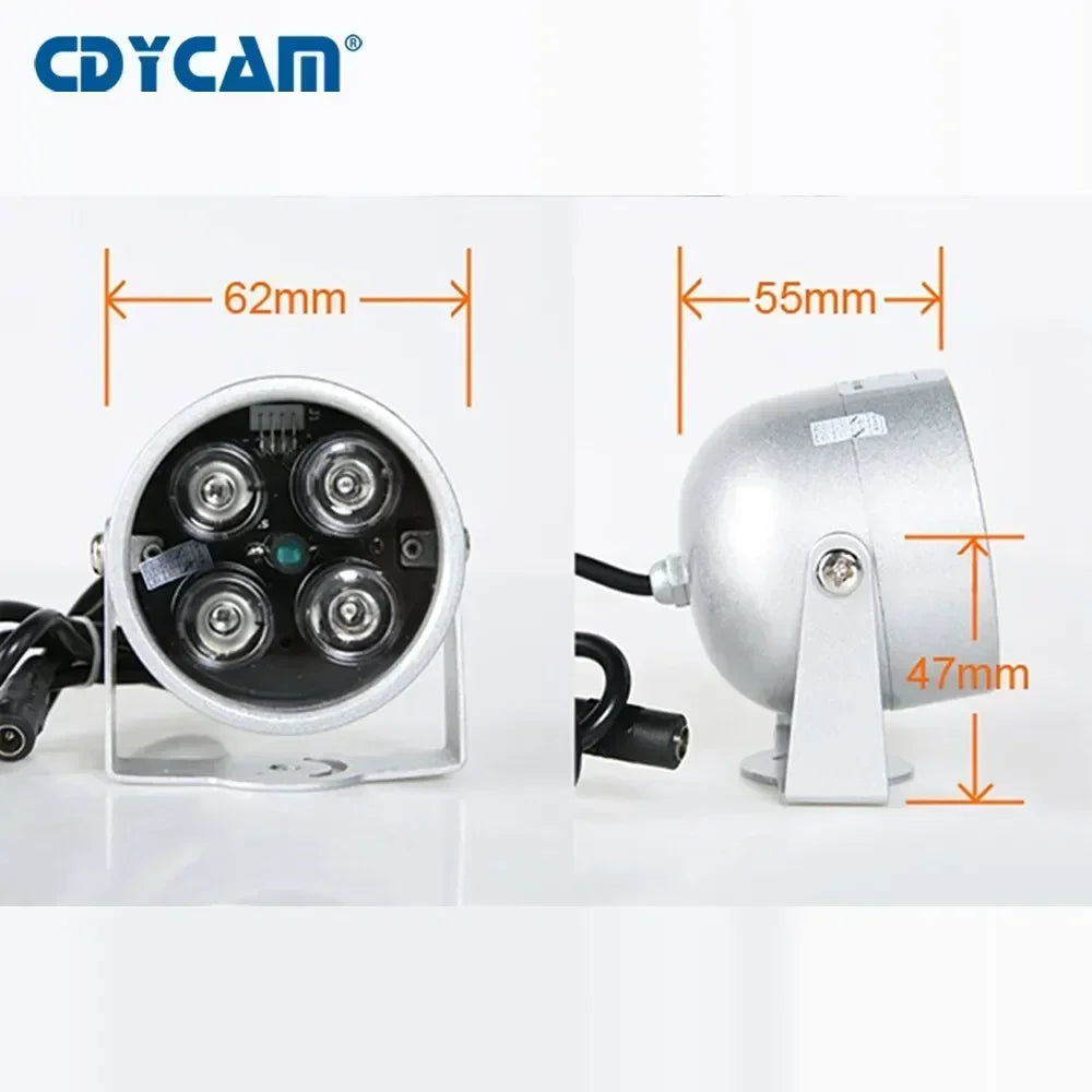 2023 4 Array LEDs IR Illuminator Light 850nm Infrared Waterproof Night Vision CCTV Fill Light DC 12V For CCTV Security Camera