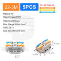 Quick Butt Lever Crimp Terminals Wire Connectors 2-12 Way With Fixing Holes Push-In Universal Compact Electrical Terminal Block