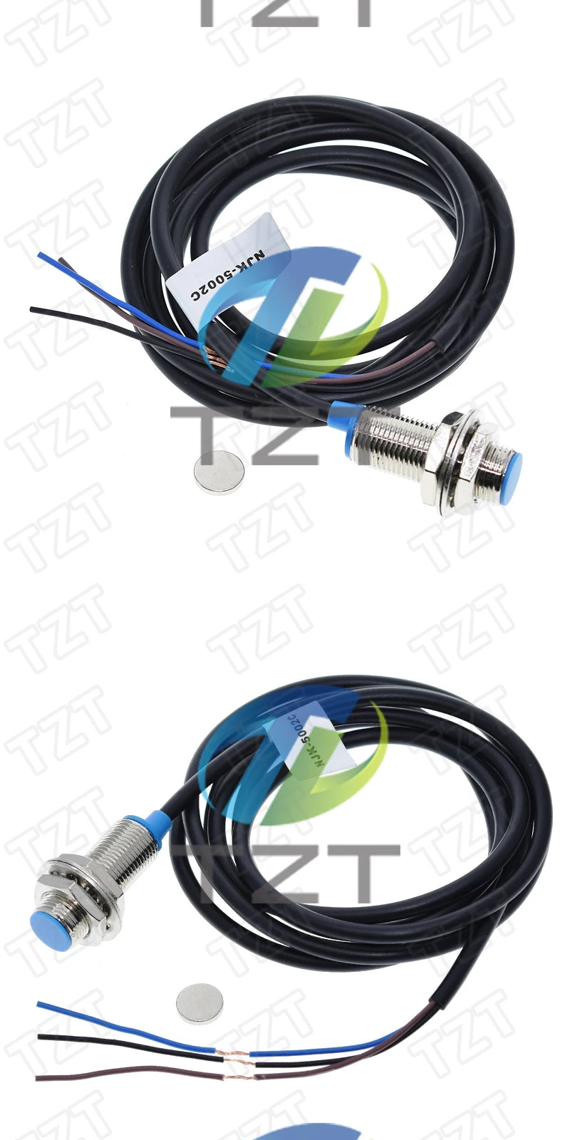 1/2/5pcs TZT NJK-5002C Hall Effect Sensor Proximity Switch NPN 3-Wires Normally Open + Magne