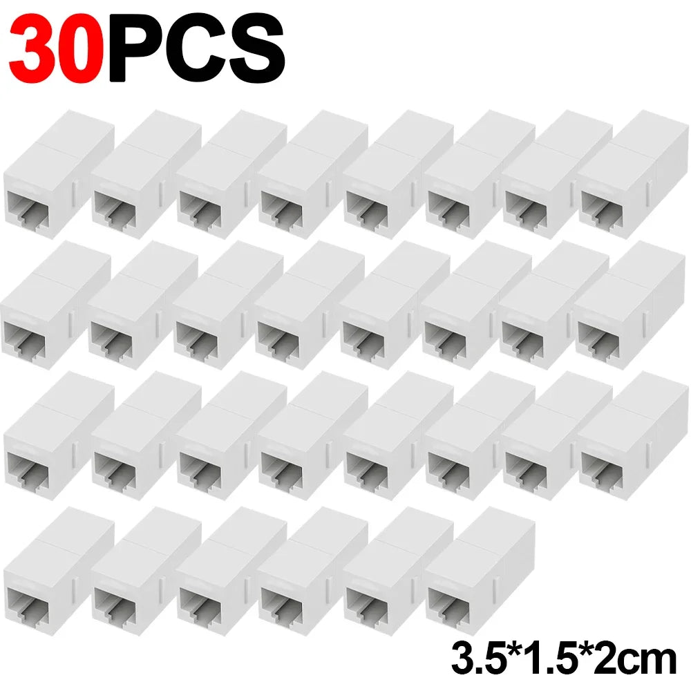 1-40PCS RJ45 Keystone Coupler Network Ethernet Dual Straight Head Lan Cable Connectors Internet CAT 5 5E 6 6a Extender Plug