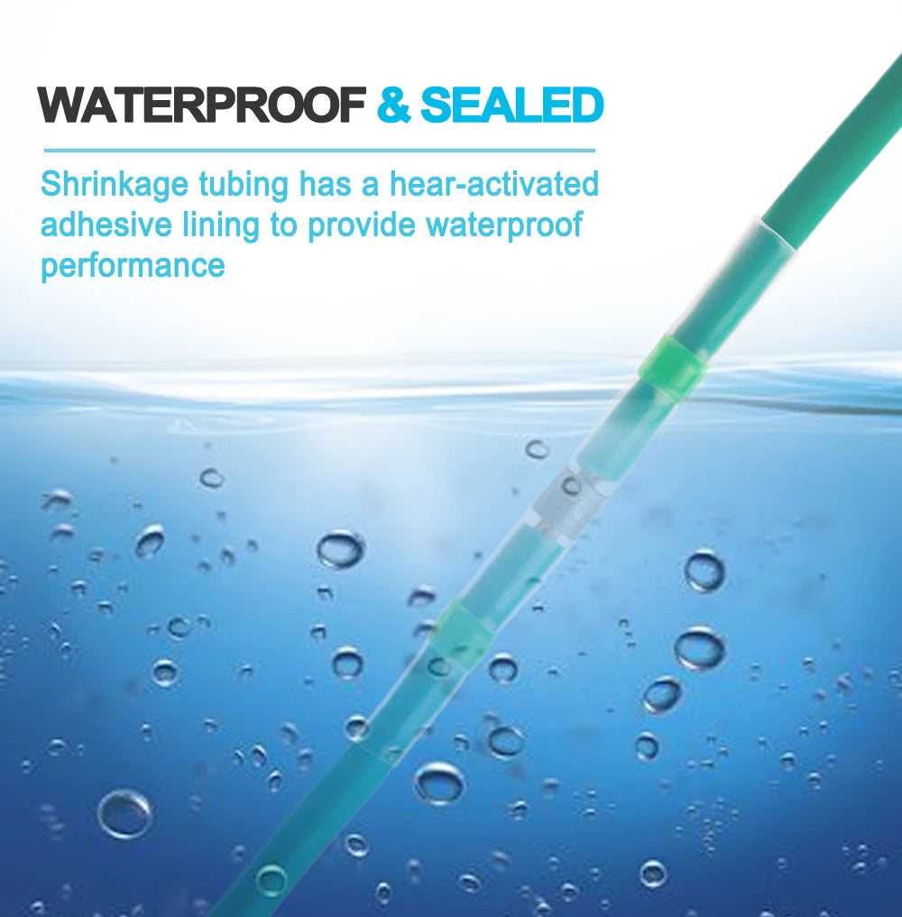 50/100/120/150/250/400Pcs Boxed Heat Shrink Tin Butt Connectors Waterproof Solder Seal Sleeve Splice Terminals 26-10AWG 0.25-6mm