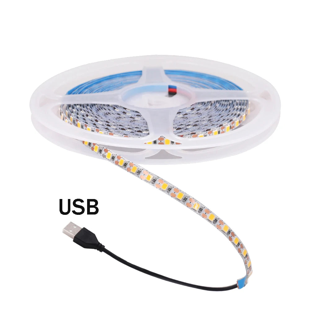3MM 5MM 8MM Width DC 5V LED Strip 2835 120LEDs/m 1 LED Per Cut Flexible Tape IP20 Not Waterproof Warm Natural Cool White 1M-5M