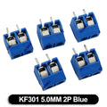 10PCS Blue Black Green 5.0mm 2P 3P PCB Terminal Block Connector Pitch 5.0mm KF301 Straight PCB Terminal Blocks Connector