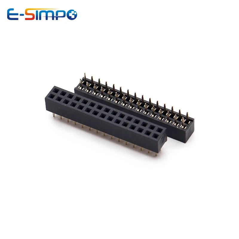 10pcs 2.0mm Double Row Straight Female 2-40P Pin Header Socket Connector 2x2/3/4/5/6/7/8/9/10/12/14/15/20/25Pin PH=4.3MM