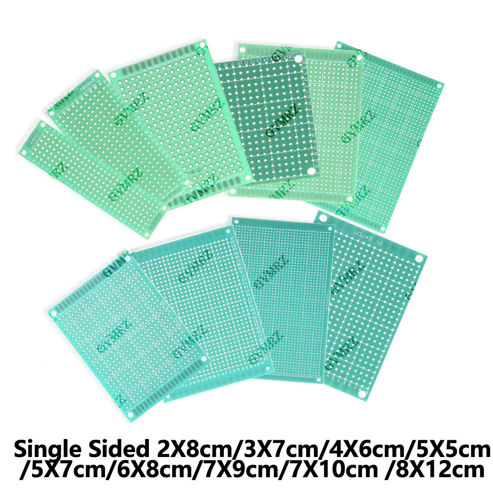 Single Sided 4x6cm 3x7cm Green PCB Prototype Board Universal Through Hole Perfboard for DIY Electronic Projects 2x8cm