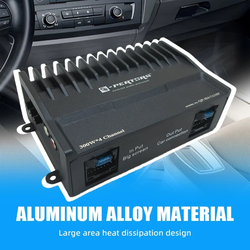 4-Channel DSP Car Amplifier, 300W Max / 4x75W RMS A/B Class Car Audio Amp, Digital Sound Processor for Vehicle Stereo System