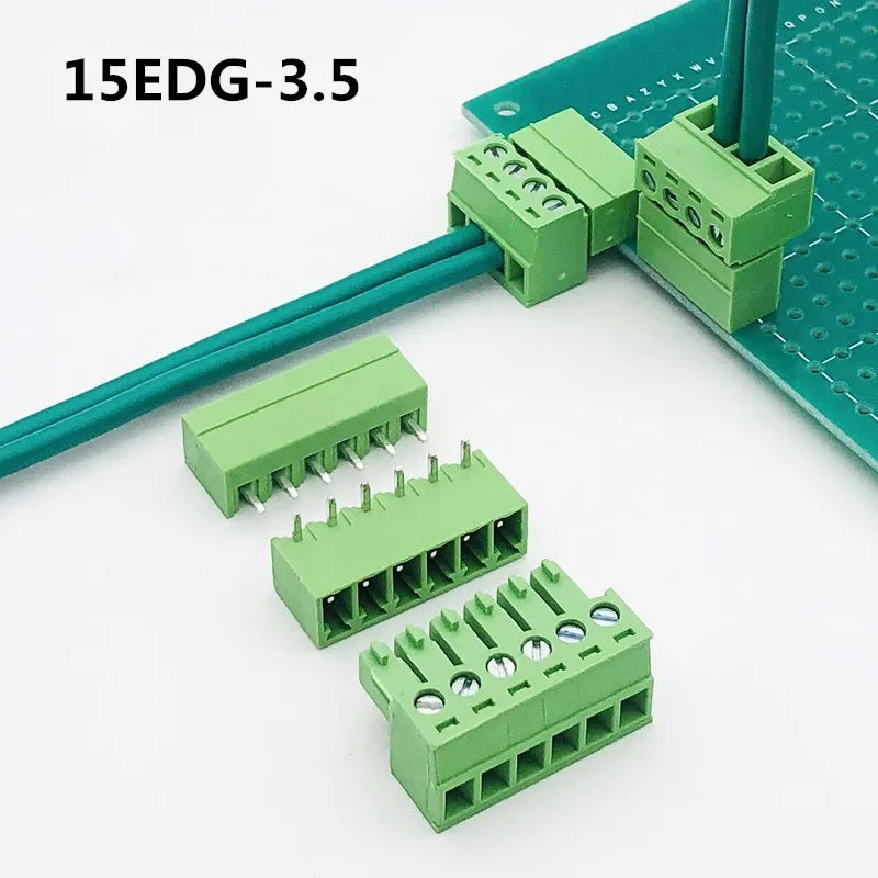 5Pair 15EDG KF2EDG 2.54mm 3.5mm 3.81mm 5.08mm PCB Screw Terminal Block 2-12Pin Male Plug Female Socket Pin Header Wire Connector