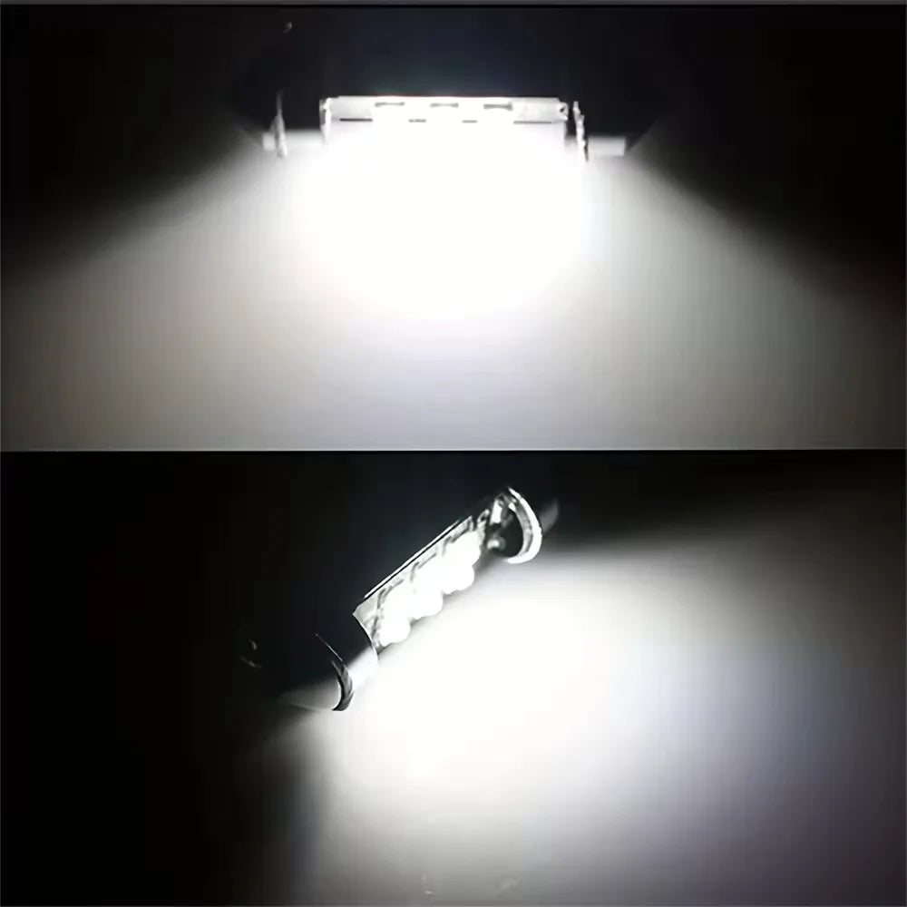 2/4/10/20 PCS C5W LED Bulb Canbus Festoon 31/36/39/41MM 12V 3030-6SMD 6500K White Car Interior Dome Reading License Plate Lights
