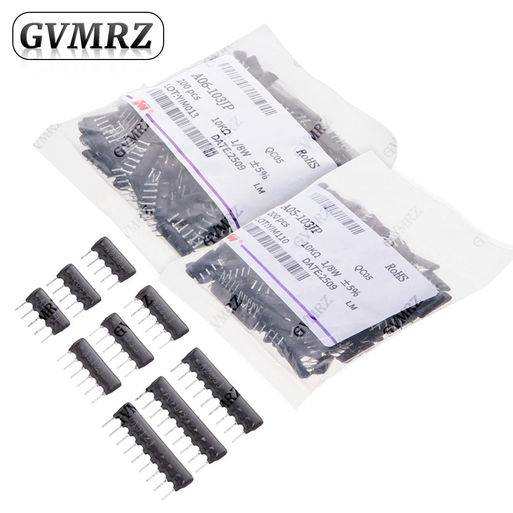10pcs/200pcs 1K 1.5K 2K 2.2K 3K 5PIN 6PIN 9PIN exclusion Network Resistor array DIP 220R 330R 470R 510R 560R