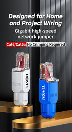 ROVLL Tool-Free RJ45 Connector Cat6 UTP 1000Mbps LAN Ethernet Plug Easy Termination Modular Plug No Crimp Network Cable 1PCS