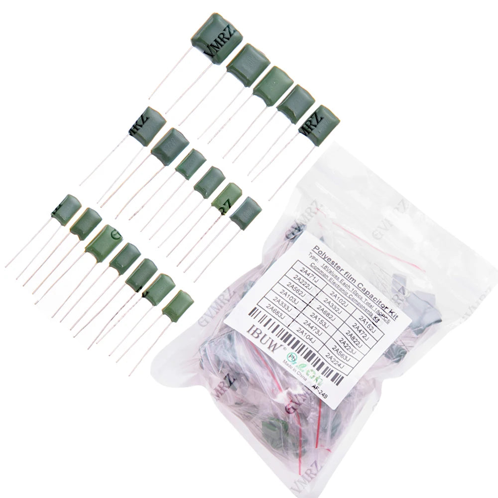 50PCS 2A333J 2A224J 2A683J 2A334J Polyester Film Capacitor Assorted Values J Tolerance for Electronics 2A333J DIY 2A152J