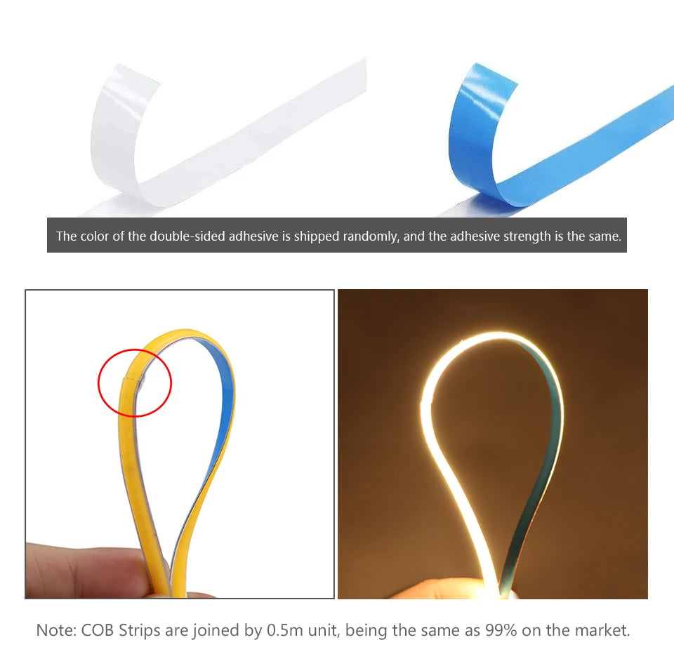 Super Thin 5mm COB LED Strip 1m 2m 3m 4m 5m High Density Flexible Neon LED Tape Ribbon For Home Room Decor TV Backlight Lighting
