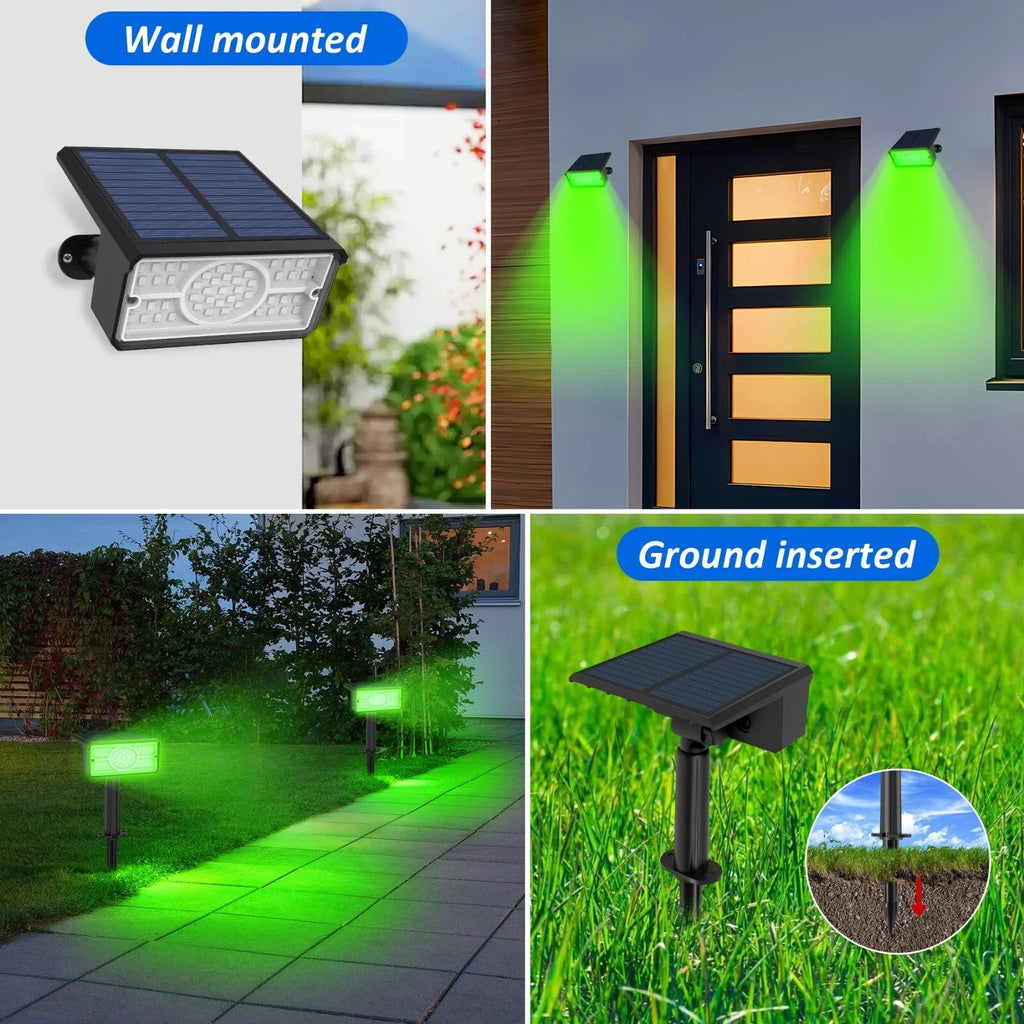 4pcs Solar Spotlight Outdoor Garden Wall Lamp for Tree Street Decor IP65 Waterproof LED Green Landscape Countyard Solar Light