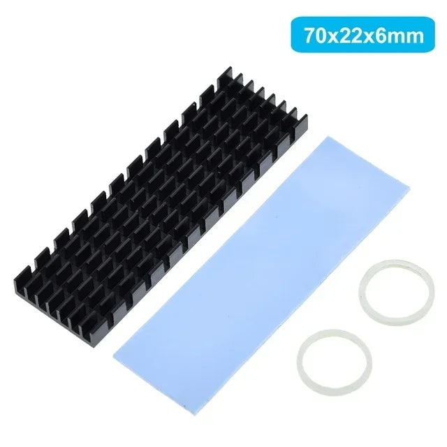 Aluminum Cooling Heatsinks Thermal Pads Heat Dissipation Radiator Thickness 3mm 6mm for M.2 NGFF SATA PCI-E NVME M2 SSD Heatsink
