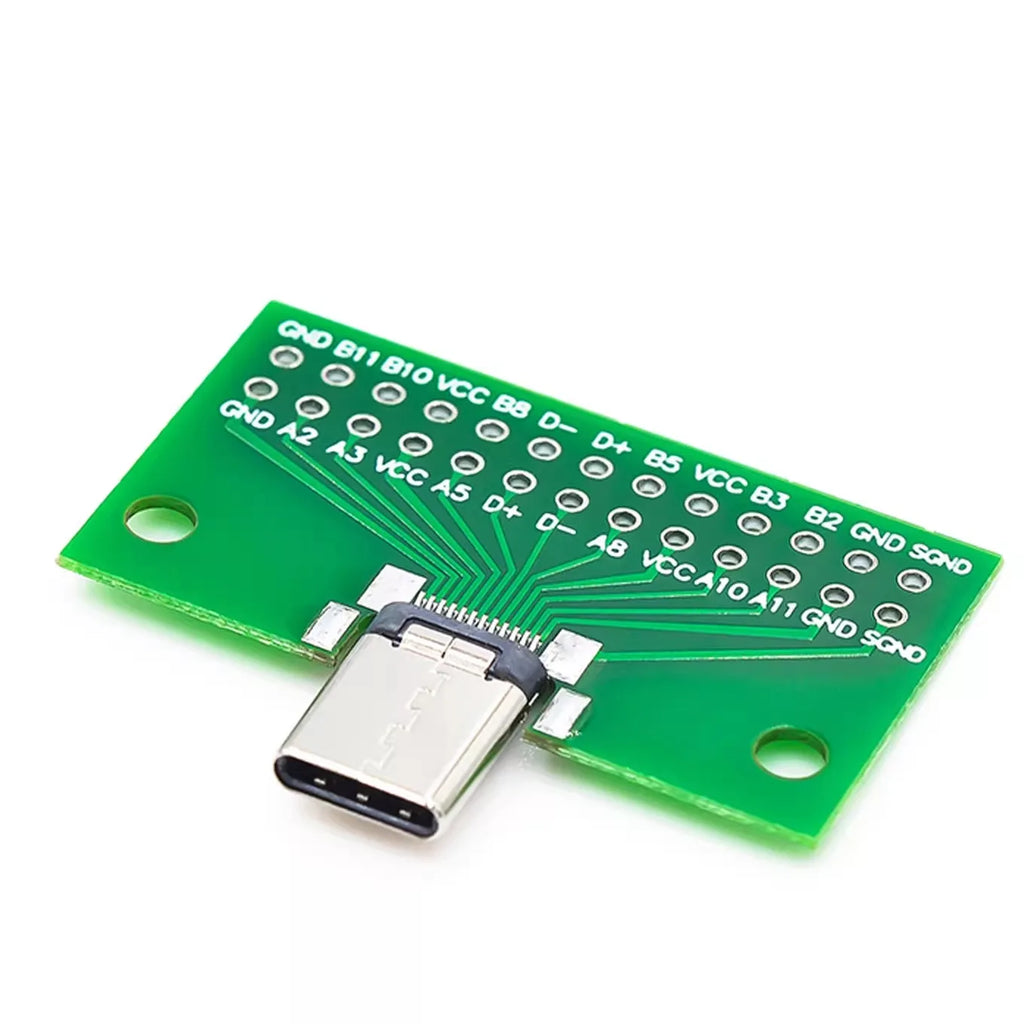 1PCS Type-C Revolution Female Test Board Adapter Plate with Pin Row 24P Male Seat Resistance Card USB3.1 Data Line Adapter