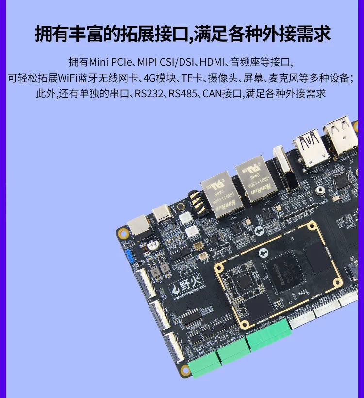 Wildfire Luban Cat 3 Single-Board Computer, Rockchip RK3576 Development Board, Linux & Android AI Board with BTB Connector