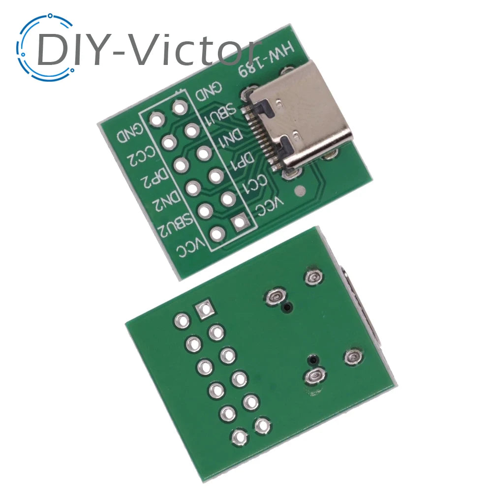 1PCS USB TYPE-C to DIP PCB Connector Pinboard Test Board Solder Female Dip Pin Header Adapter
