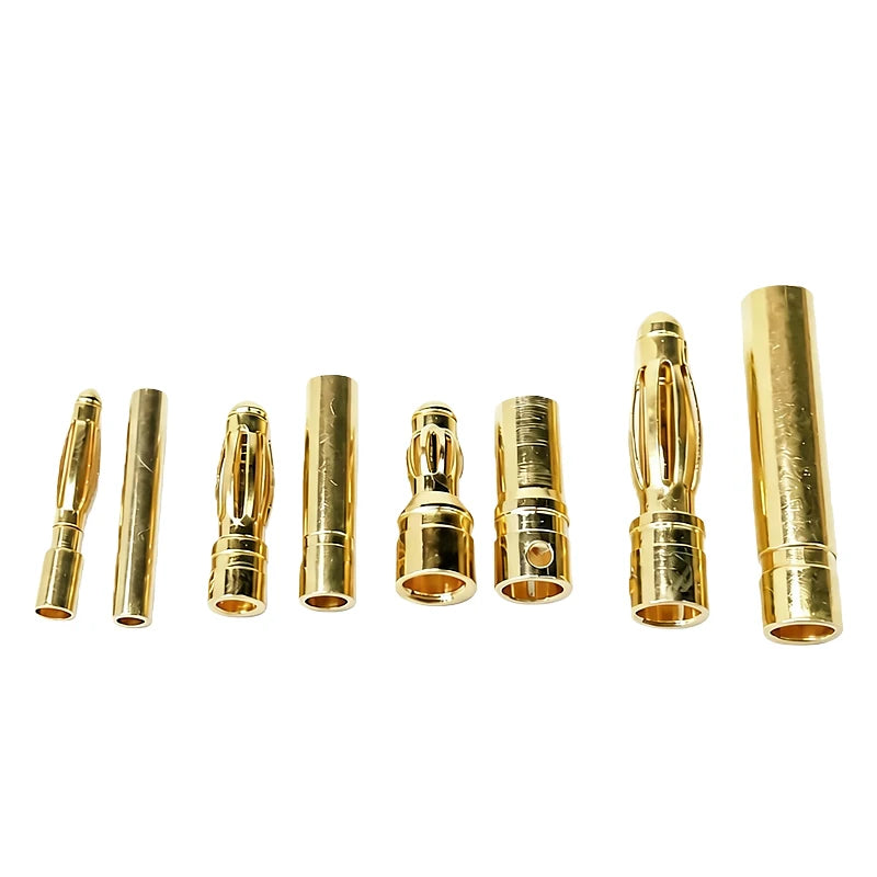 2/5/10/20 Pair 2mm 3mm 3.5mm 4mm Gold Plated Bullet Banana Plug Male Female Connector for RC Battery Motor ESC Drone DIY Parts