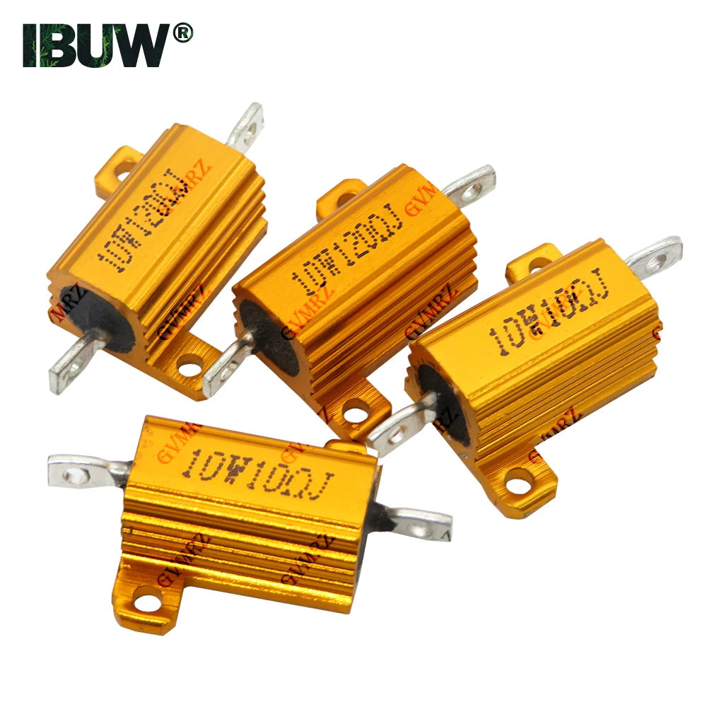10W Aluminum Housing Wirewound Power Resistor Assorted Resistance Values Electronic Component