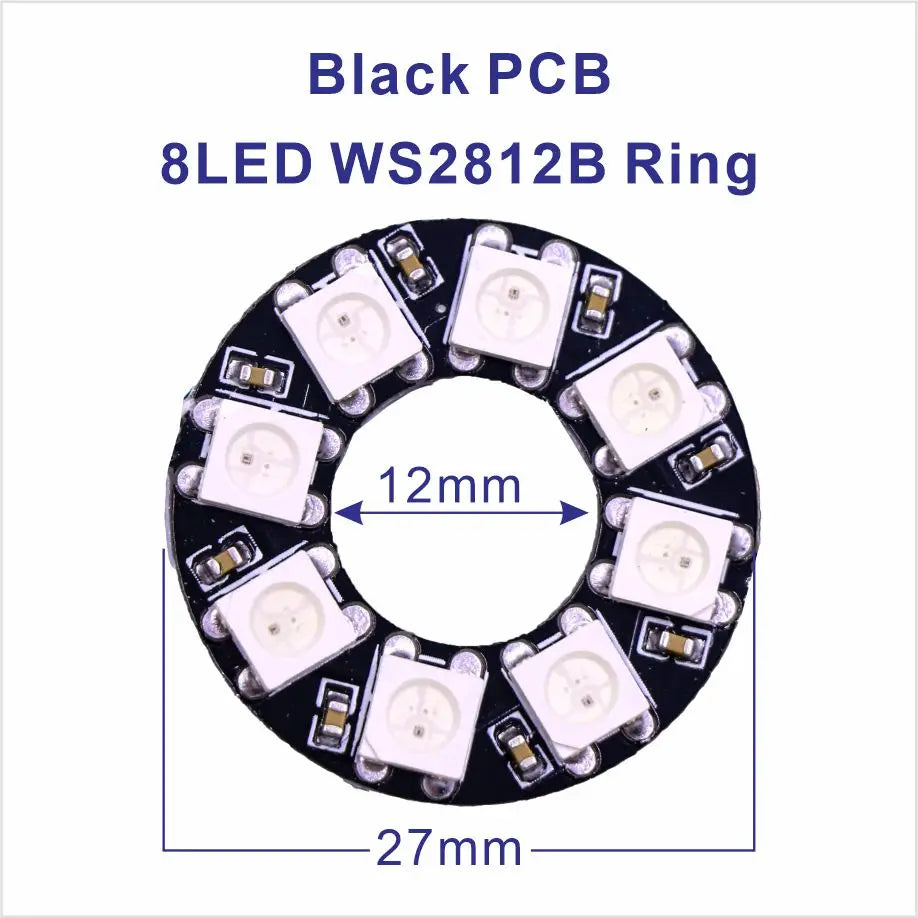 DC5V WS2812B Pixel Ring LED Panel Light Individual 8/16/24/35/45/128 LED Addressable WS2812 IC 5050 RGB LED Ring Module